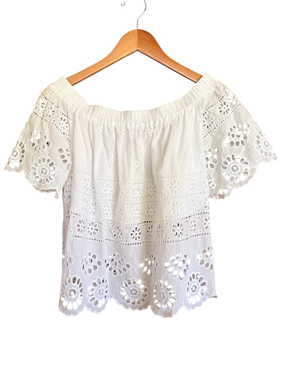 Miss Kelly 1999 NWOT white eyelet top, size s and partially lined